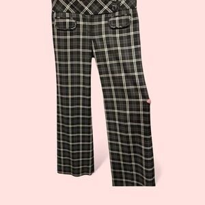 Cute Anthropologie Taikonhu plaid flair patch pocket dark academia plaid pants